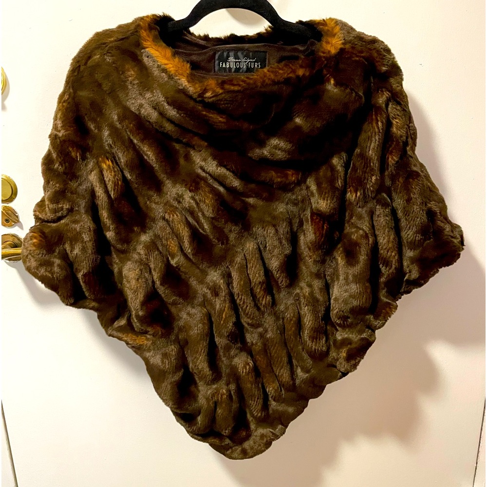 Faux Mink Poncho